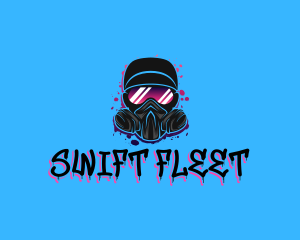 Gas Mask Graffiti  logo design