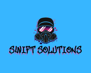 Gas Mask Graffiti  logo design