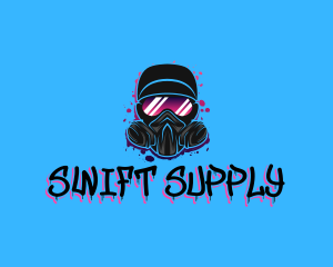 Gas Mask Graffiti  logo design