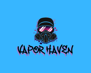 Gas Mask Graffiti  logo design