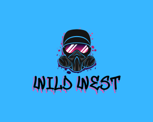 Gas Mask Graffiti  logo design