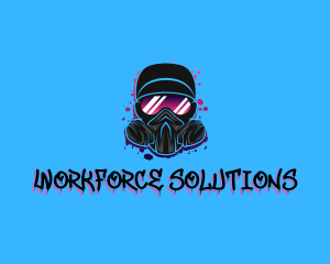 Gas Mask Graffiti  logo design