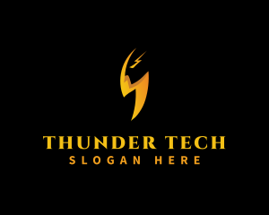 Thunder Head Lightning logo design