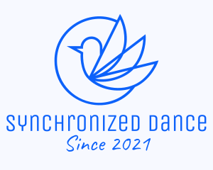 Blue Minimalist Hummingbird  logo