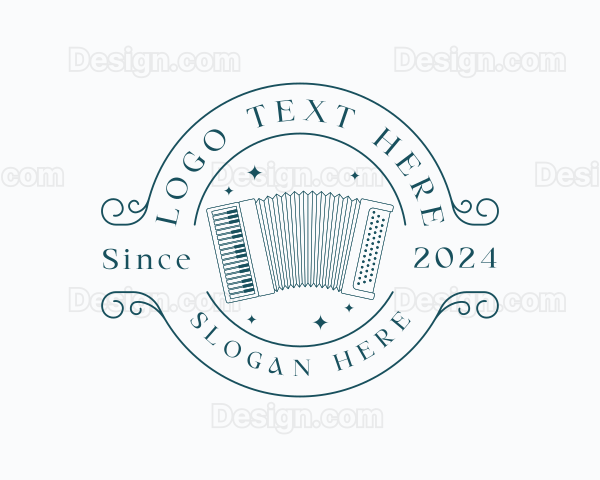 Musical Accordion Instrument Logo