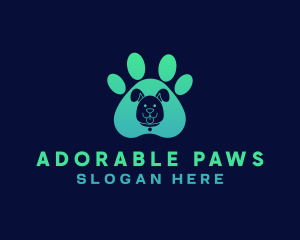 Pet Dog Paw logo design