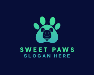 Pet Dog Paw logo design