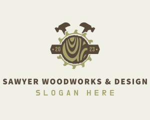 Hammer Tools Carpentry logo design