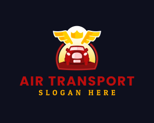 Wing Car Crown Transport logo design