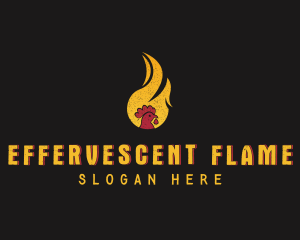 Chicken Flame Grill logo design