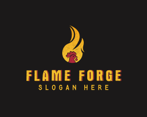 Chicken Flame Grill logo design