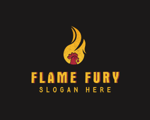 Chicken Flame Grill logo design