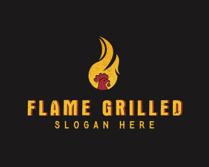 Chicken Flame Grill logo design