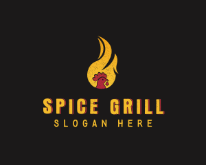 Chicken Flame Grill logo design