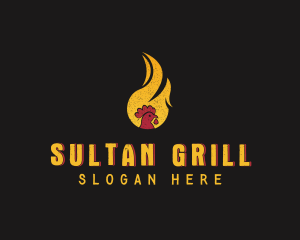 Chicken Flame Grill logo design