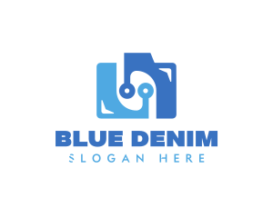 Blue Digital Camera logo design