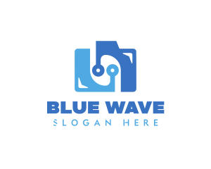 Blue Digital Camera logo design