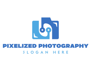 Blue Digital Camera logo design