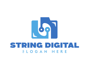 Blue Digital Camera logo design