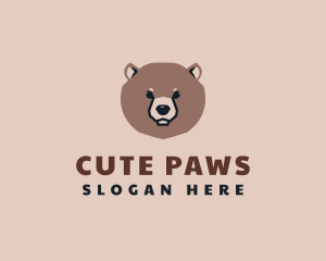 Cute Bear Face logo design