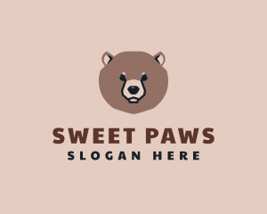 Cute Bear Face logo design