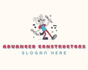 Hipster Dog Repairman logo design