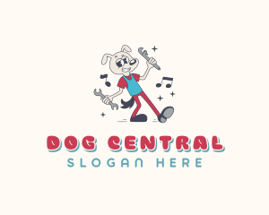 Hipster Dog Repairman logo design