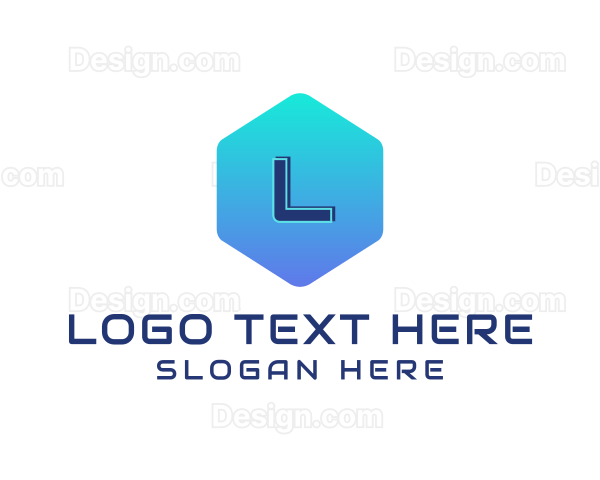 Tech Gradient Hexagon Logo