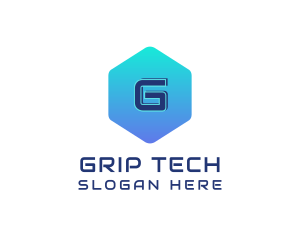 Tech Gradient Hexagon logo design