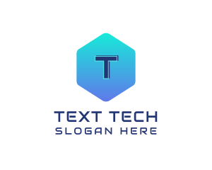 Tech Gradient Hexagon logo design