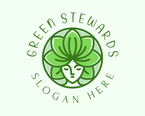 Green Lotus Goddess logo design