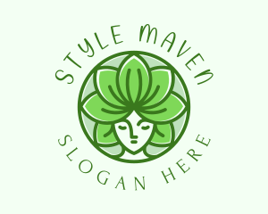 Green Lotus Goddess logo design