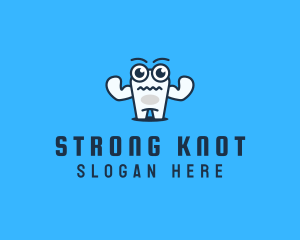 Strong Tooth Cartoon logo design