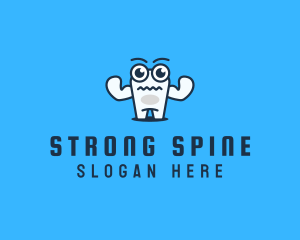 Strong Tooth Cartoon logo design