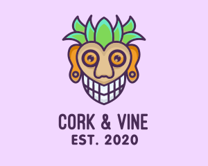 Tiki Polynesian Mask logo design