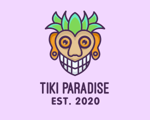 Tiki Polynesian Mask logo design