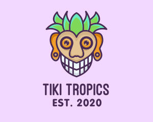 Tiki Polynesian Mask logo design