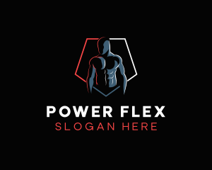 Muscle Workout Bodybuilding Coach logo design