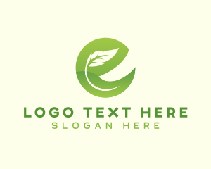 Eco Natural Bio Letter E logo