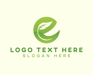 Eco Natural Bio Letter E Logo