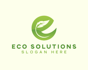 Eco Natural Bio Letter E logo design