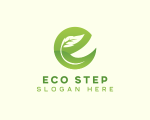 Eco Natural Bio Letter E logo design