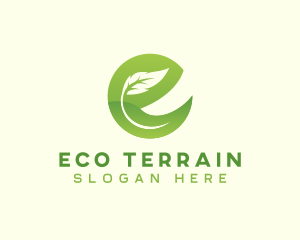 Eco Natural Bio Letter E logo design