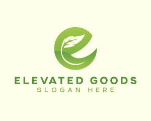 Eco Natural Bio Letter E logo design