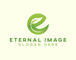 Eco Natural Bio Letter E logo design