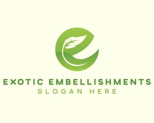 Eco Natural Bio Letter E logo design