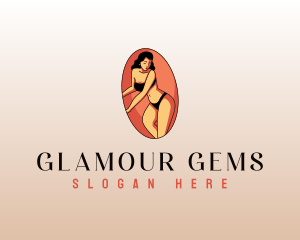 Sexy Pinup Woman logo design