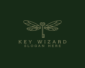 Dragonfly Key Wing logo design