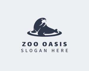 Wildlife Zoo Walrus logo design