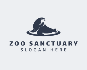 Wildlife Zoo Walrus logo design